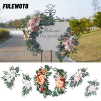 FULEWOTO 2 Chiếc Hoa Vòm Cưới Nhân Tạo, Vòng Hoa Cưới Boho DIY, Hoa Mẫu Đơn Hoa Hồng Bạch Đàn Vòng Hoa Drap Chào Mừng Ký Hoa Cưới Vòm Hoa