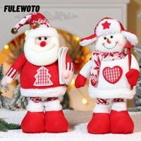 FULEWOTO Búp bê kính thiên văn Giáng sinh, Phong cách dệt kim Đứng tư thế Trang trí búp bê Giáng sinh, Ông già Noel lớn màu đỏ Đồ trang trí nhà người tuyết Nai sừng tấm Trang trí tường