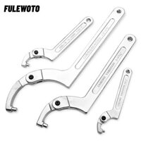 FULEWOTO Cờ lê có thể điều chỉnh Nửa mặt trăng 32mm ~ 75mm Cờ lê ống Đai ốc Bộ sửa chữa chìa khóa Dụng cụ cầm tay Cờ lê móc