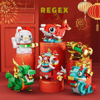 Full Bộ 6 Mô Hình Linh Vật 2024 - LEGO Rồng - Bộ lắp ghép các con vật may mắn,Decor,Đồ chơi lắp ráp