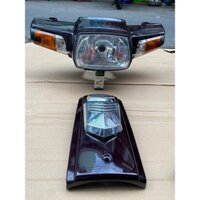 FULL BỘ ĐẦU ĐÈN + MẶT NẠ NHỰA  ABS XE SUPPER DREAM MÀU NHO