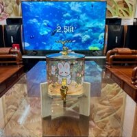 [Full bộ +Đế Gỗ]Bình thuỷ tinh đựng nước cao cấp (Nước lọc- nước hoa quả -Detox)