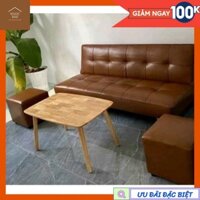 Full bộ ghế sofa bed da simili xuất khẩu 1m70 - sofa giường da simili nâu chính hãng