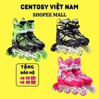 [Full Bộ] Giày Patin Trẻ Em CENTOSY Cougar 835L - Thiết Kế Hình Tia Sét Mạnh Mé, Bánh Cao Su Kèm Bảo Hộ Cho Bé