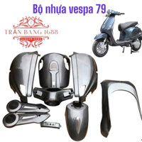 Full bộ nhựa màu Vespa 79 xe điện màu đời pha đèn tròn, đèn hậu vuông