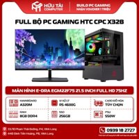 Full Bộ PC Gaming HTC 0626 CPC X32B Kèm Màn Hình 22 inch (A320M-A, CPU R5 4600G, RAM 8GB, SSD 256GB, PSU 550W)