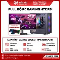 Full Bộ PC Gaming HTC R6 Kèm Màn Hình 24 inch (H610M, i3-12100F, RAM 16GB, SSD 250GB, AMD RX 550 4GB, 650W)