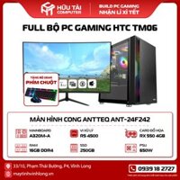 Full Bộ PC Gaming HTC TM06 Kèm Màn Hình 24 inch (A320M-A, R5 4500, RAM 16GB, SSD 250GB, AMD RX 550 4GB, 650W)
