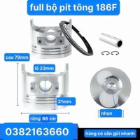 Full Bộ Quả Piston Máy Cày 186F Đầy Đủ Phụ Kiện Bộ Pít Tông Máy Phát Điện L90 Full Bộ Píttông (kho 7201)
