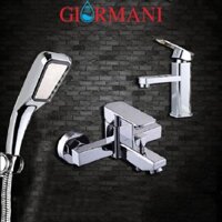 Full bộ sen tắm GIORMANI nóng lạnh và vòi chậu rửa mặt Lavabo (vuông) tặng kèm bát sen tăng áp BC04