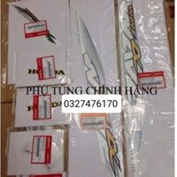 full bộ tem dán xe wave A 2013 màu trắng zin chính hãng