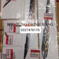 full bộ tem dán xe wave A 2014 màu đen zin honda