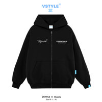 (FULL BOX) Áo Hoodie Zip Basic "Signature" Vstyle Unisex Local Brand - Đen