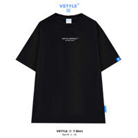 (FULL BOX) Áo Thun Basic Logo Vstyle "Vstyle.official" Unisex Nam Nữ Local Brand - Đen