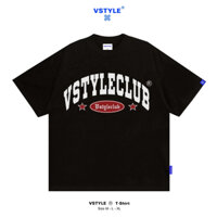 (FULL BOX) Áo Thun Boxy Vstyle Logo "Old School" Unisex Nam Nữ Local Brand chữ in -Đen