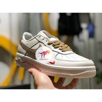 (Full box-bill) Giày thể thao nam nữ Nike AF1 phối dây,logo nâu (bản đẹp)