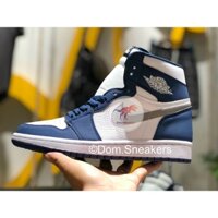 (Full box-bill) Giày thể thao nam nữ cao cổ Nike Air Jordan JD phối trắng xanh navi (bản đẹp)