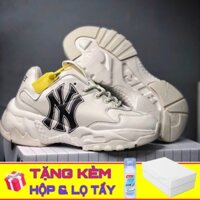 FULL BOX, BILL + TẶNG LỌ VỆ SINH GIÀY - Giày thể thao nam nữ MLB NY đế trắng kem, size 36-43.   .