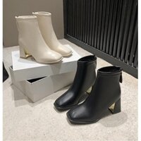 (FULL BOX) Boot nữ thời trang-Bốt nữ nâng chiều cao chất liệu da lì cao 7 cm MSP 5263 MIMI