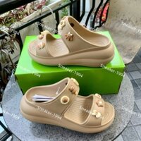 [Full Box] Dép Cross Đế Cao 7CM - Sandal Nữ Đế Cao, tặng kèm sẵn Charm 3D gắn dép