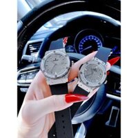 [FULL BOX] Đồng Hồ cặp HBL classic fusion black full đá - máy nhật - 34/42mm- chống nước- bảo hành 24 tháng