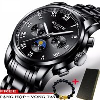 (FULL BOX) ĐỒNG HỒ NAM WLISTH MÁY NHẬT KIM DẠNG QUANG DÂY THÉP CAO CẤP