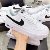 (FULL BOX + GIẢM GIÁ)Giày _Nike Vệt  đen  thể thao nam nữ, sneakerr Nam Nữ, Giày AF1 Trắng Cổ Thấp Cao Cấp Full Size Nam