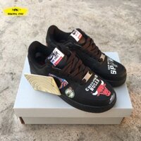 (Full box) Giày AIR FORCE 1 supreme chicago bulls đen Cao Cấp