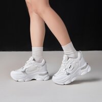 [Full box] Spicer, Giày thể thao sneaker nữ đế độn 7cm siêu nhẹ, thoáng khí đủ size 36 - 40 màu trắng bạc SPI-0019