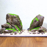 [Full combo bể 30x20x20 đầy đủ phụ kiện] bộ bể cá tiểu cảnh núi đá đại ngàn. Sỏi, cát, đá tự nhiên.