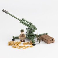 Full Crown Khối xây dựng Chiến tranh thế giới II Quân đội Liên Xô Grenade Súng bắn cao hạng nặng Pháo chống đâm Xe cậu bé Quà tặng Lego tương thích 11.