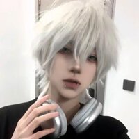 Full Head Đa Năng Nhiều Màu Sắc Nam Tóc Giả Cos Trắng Tóc Giả Anime Tóc Giả Bộ Cosplay Ngược Uốn Tóc Ngắn