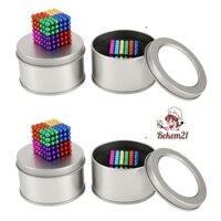 (FULL HỘP) Bộ nam châm hút từ Bucky Balls 216 viên nhiều màu bi nam châm tròn barkybar