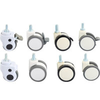 Full Nhựa Y Tế Hai Mảnh Caster Đa Năng Bánh Xe Vít Thanh Cao Su Tắt Tiếng Giường Thiết Bị Sử Dụng Bánh Xe Thiết Bị Làm Đẹp Hai Gót