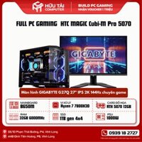 FULL PC GAMING  HTC MAGIC Cubi-M Pro RTX5070 V2 (B650M ,Ryzen 7 7800X3D, RAM 32GB, SSD 1TB, PSU 1000W, RTX 5070 12GB, màn hình 27inch 2K)