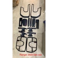Full Phụ kiện Ranger 2022 2023 2024 ốp tay hõm, vè mưa, ốp inox chân kính, ốp đèn pha hậu, ốp tay cốp