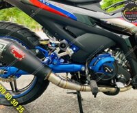 Full set pô R9 Assen SS Black cổ pô Titan cho Exciter 150, Exciter 155