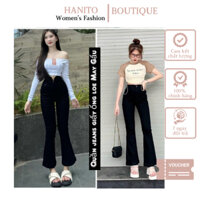 [Full Size 35 - 70kg] Quần Jeans Giấy Ống Loe May Gấu - 𝐆𝐢𝐚̉𝐦 𝟑𝟗% - Quần jeans Giấy Loe Cạp cao Co Giãn 4 chiều