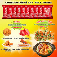 [Full Toping] - Combo 10 Gói Mì Cay 7 Cấp Độ - TẶNG KÈM 5 GÓI RAU CỦ + 10 GÓI TOPING