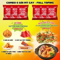 [FULL TOPING] - COMBO 6 GÓI MÌ CAY 7 CẤP ĐỘ - TẶNG KÈM 5 GÓI RAU CỦ + 10 GÓI TOPING