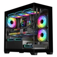 (FULL VAT) - Vỏ CASE AIGO C218M - Màu Đen, Màu Trắng ( MATX, Case Bể Cá) - Bảo Hành 12 Tháng