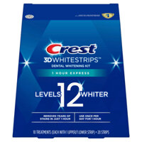 [Fullbox 10 gói] Miếng dán trắng răng Crest 3D White Whitestrips 1 Hour Express