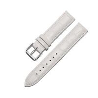 Fullbox Dây da đồng hồ da bò dập vân cá sấu chống nước tốt BO-35 size 12 14 16 18 19 20 21 22 24mm - Trắng, Trắng