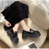 (FullBox) Giày oxford đốc nữ da cao cấp LadyShoesVN độn đế 5cm họa tiết DOX0XVON