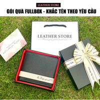 [Fullbox Gói Quà Tết 14/2] Ví nam khắc tên theo yêu cầu hộp nơ, túi thiệp sang trọng người yêu, bố