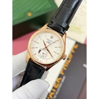 fullbox hãng - đồng hồ nam Rolex Cellini Dual Time 39mm máy cơ nhật bản - dây da cá sấu
