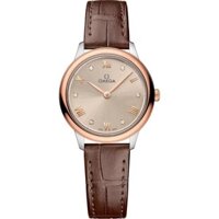 (Fullbox) hãng - đồng hồ nữ Omega Deville 28mm máy thuỵ sĩ - dây da cá sấu thanh lịch
