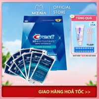FullBox Hộp 10 Gói Miếng dán trắng răng Crest 3D White 1 Hour Express - Làm trắng răng cấp tốc 1 giờ