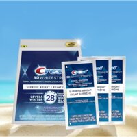 Fullbox Miếng dán trắng răng Crest 3d white Supreme Bright - Làm trắng răng cấp tốc cho răng khoẻ tẩy trắng răng tại nhà