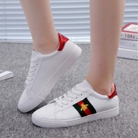 (FULLBOX+TẶNG TẤT) giày nữ trắng thể thao gót xanh, đỏ siêu phong cách, cá tính HOT NHÂT